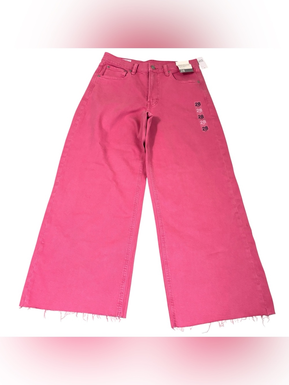 GAP NEW high waist Ankle Wide-Leg Raw Hem Jeans size 6 28